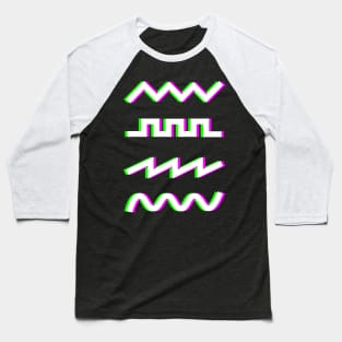 Glitch Synthesizer Audio Waveforms Baseball T-Shirt